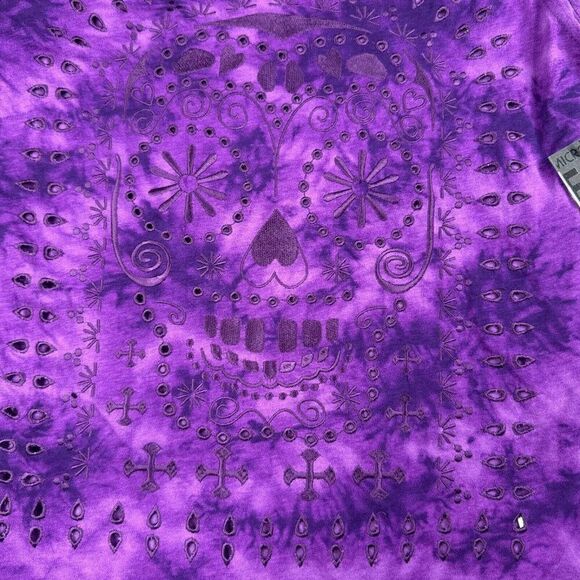 Hurley Ginger Skull Cut Out Tank Purple NEW - Picture 7 of 10